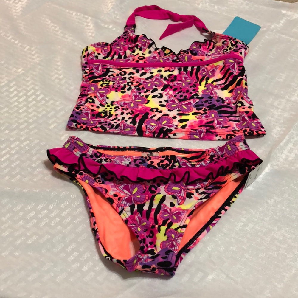 Breaking Waves Girls 2-Piece Butterfly Tankini - Picture 2 of 4